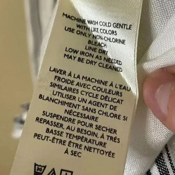 ANTHROPOLOGIE PILCRO Ruffle Gray White Linen Tie Back Midi Dress 0 XS S - Picture 4 of 5